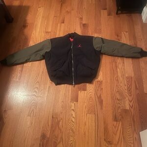 Jordan Men's Black and Olive Bomber Jacket